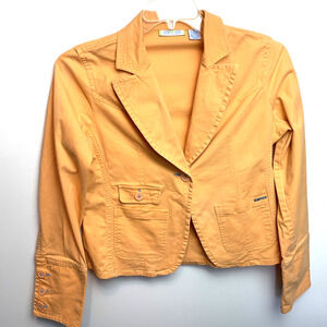 23XY23 Womans One Button Long Sleeve Blazer Jacket Size Juniors XL Orange